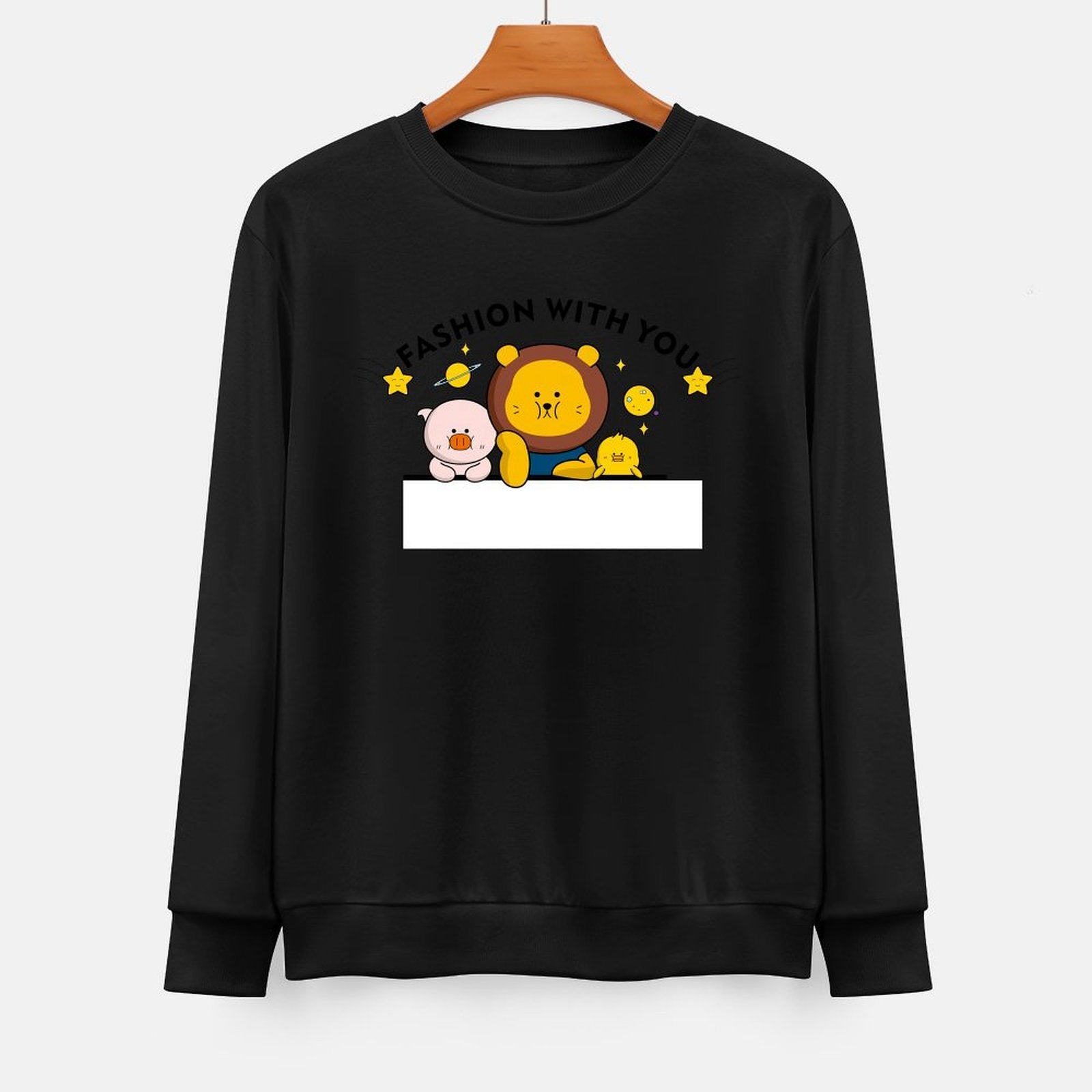 Front Patterned Long Sleeve TopBreathable EasyWear